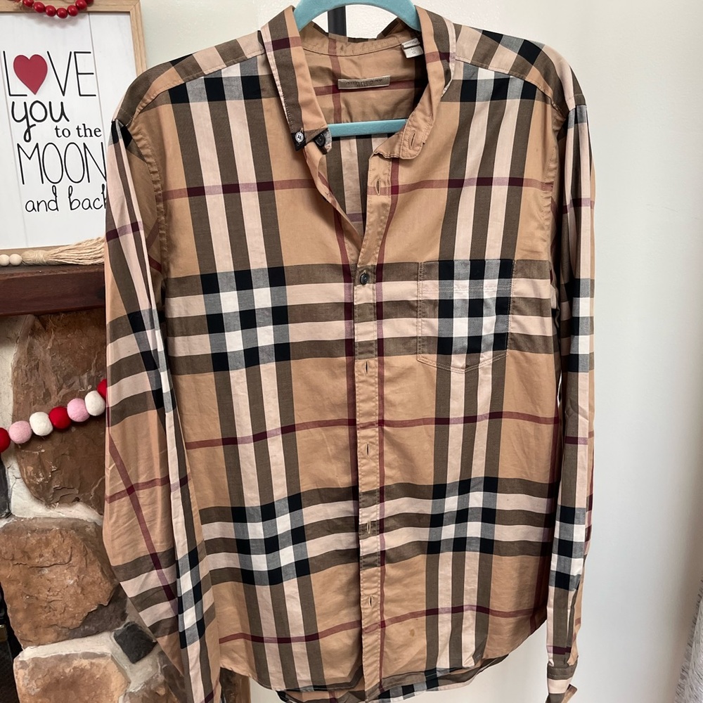 Burberry Men’s Check Cotton Poplin Shirt